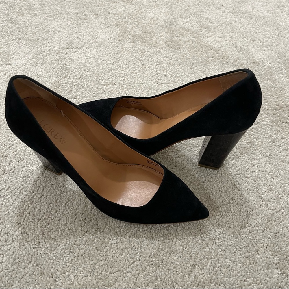 J.Crew Black Suede Heels